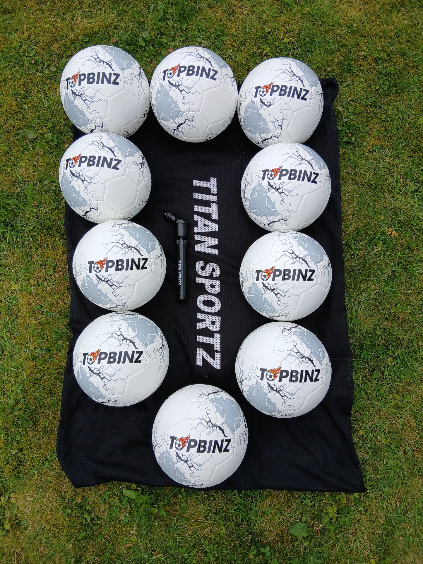 10 Top Binz Footballs - with Free Ball Carry Bag + Pump