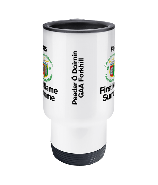 Personalised Peadar Ó Doirnín GAA Forkhill Travel Coffee Mug