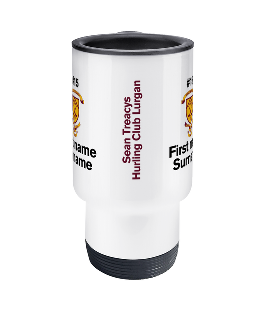 Personalised Sean Treacys Hurling Club Lurgan Travel Coffee Mug