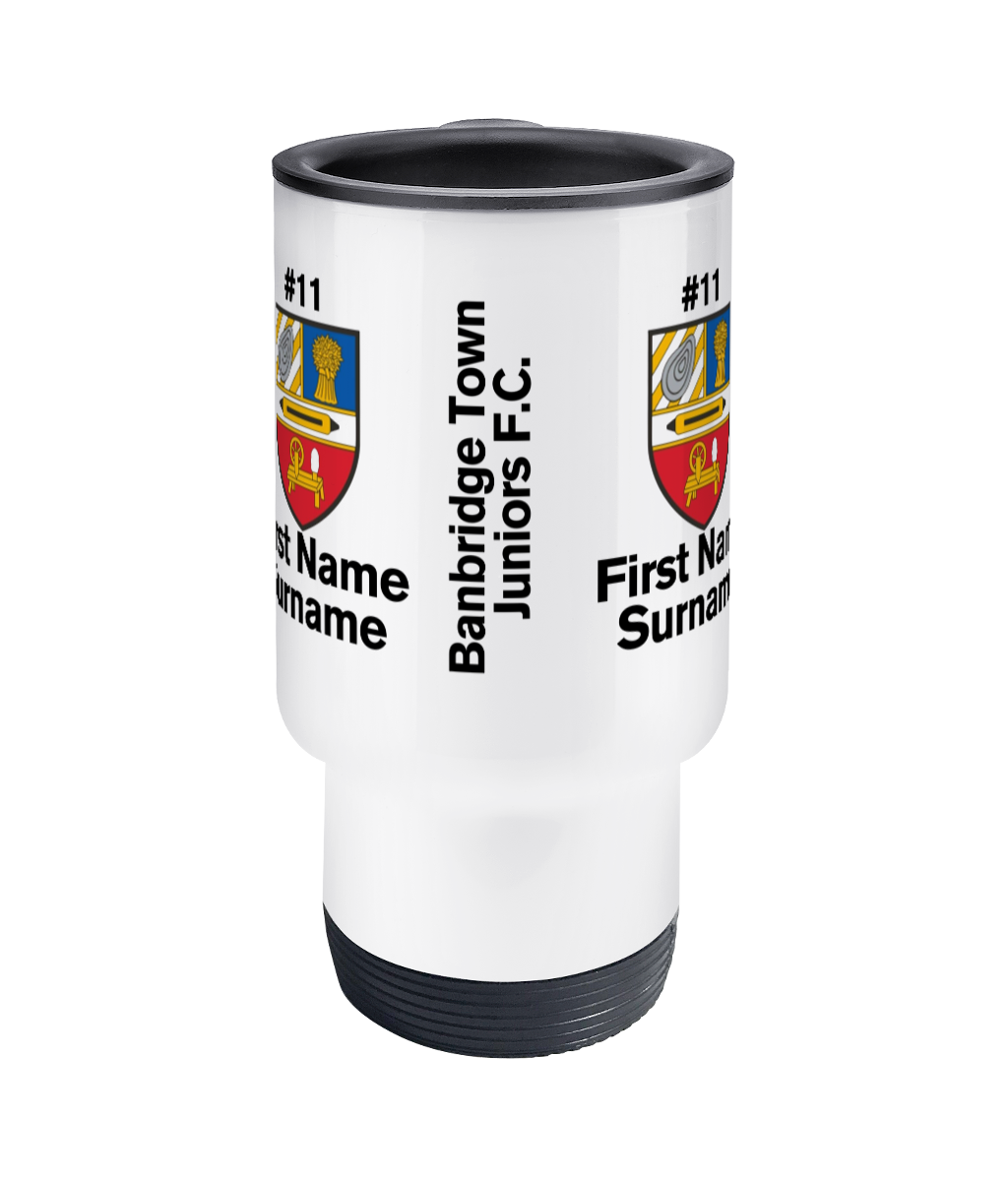 Personalised Banbridge Town Juniors F.C. Travel Coffee Mug