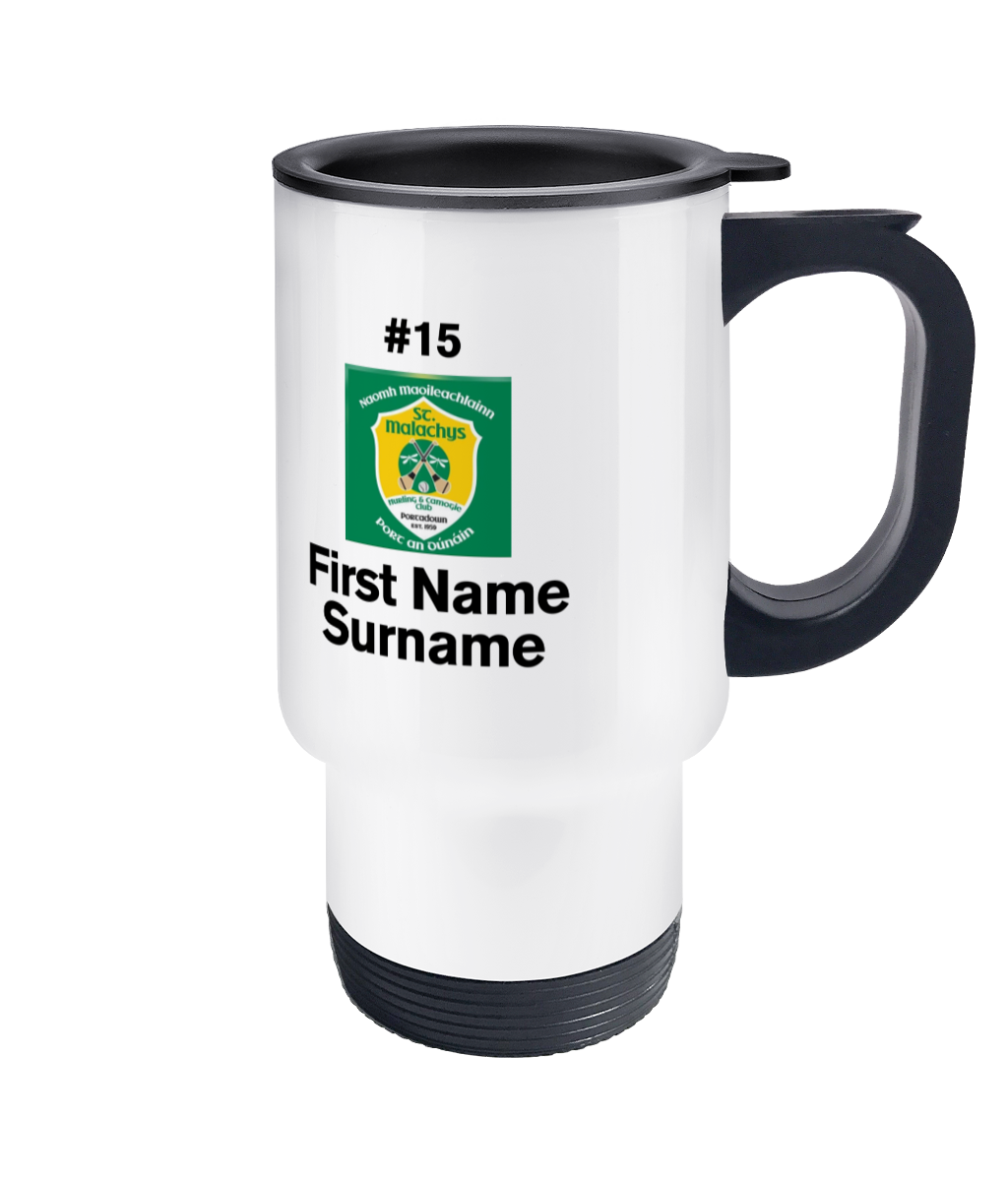 Personalised St. Malachy’s Hurling and Camogie Club Travel Coffee Mug