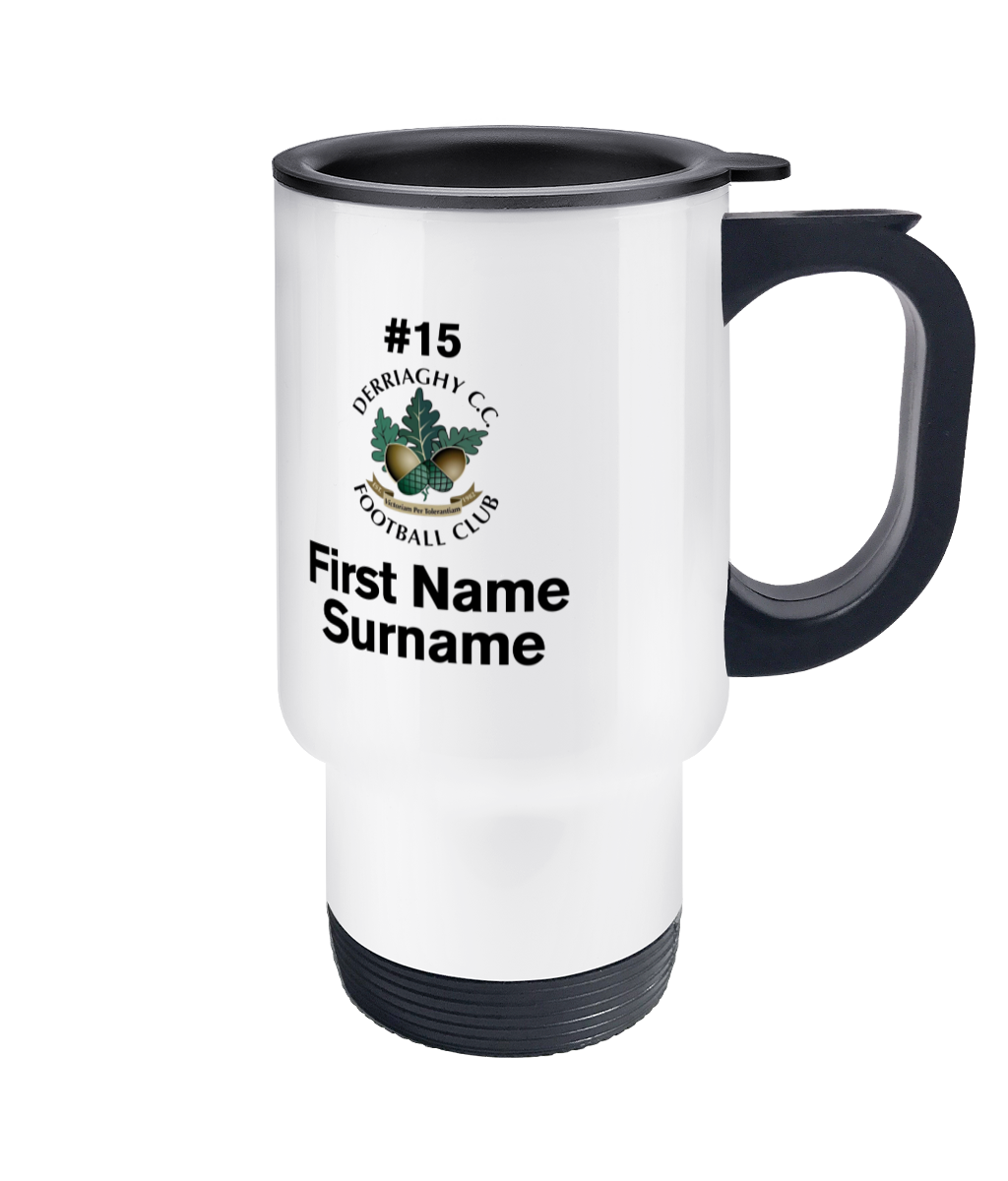 Personalised Derriaghy CC F.C. Travel Coffee Mug
