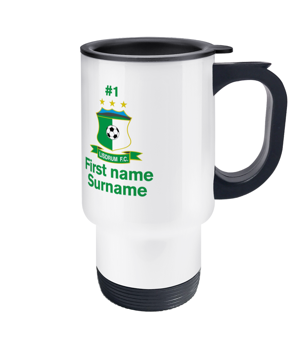 Personalised Lisdrum F.C. Travel Coffee Mug