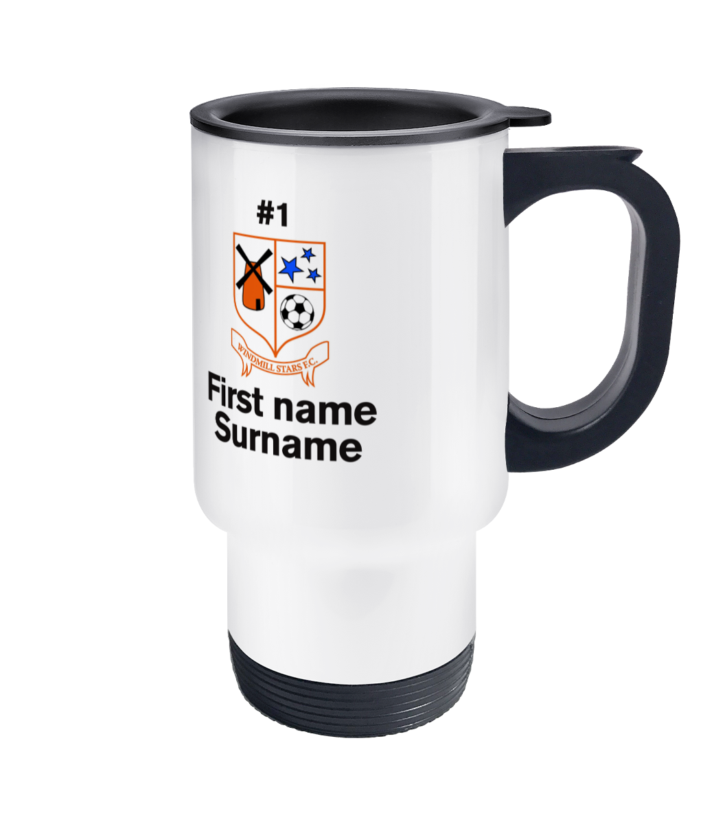 Personalised Windmill F.C. Travel Coffee Mug