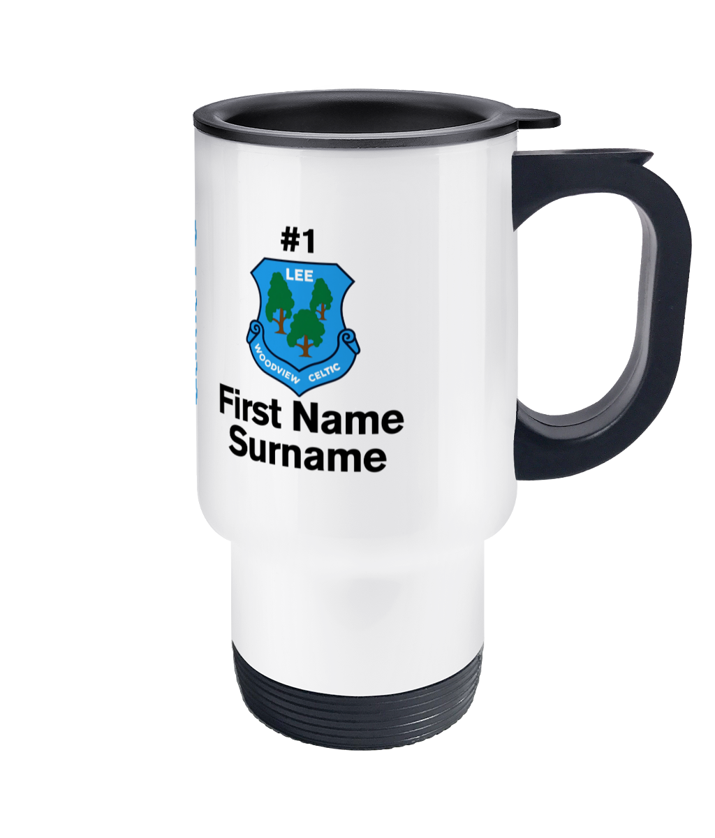 Personalised Woodview Celtic FC Travel Coffee Mug