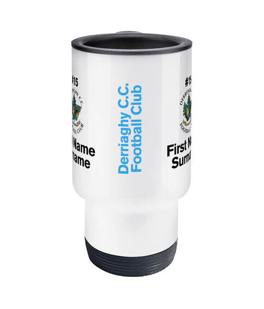 Personalised Derriaghy CC F.C. Travel Coffee Mug
