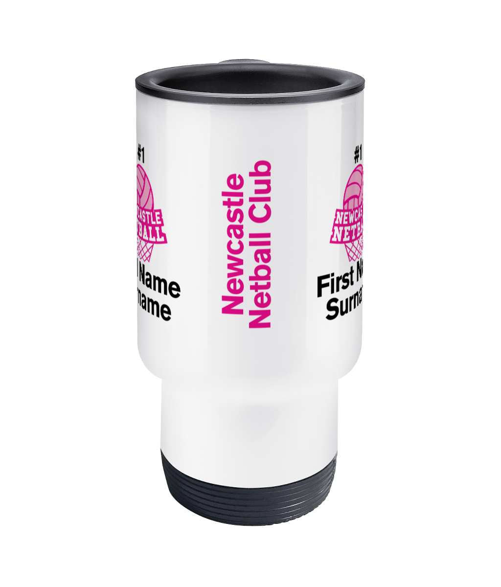 Personalised Newcastle Netball Club Travel Coffee Mug