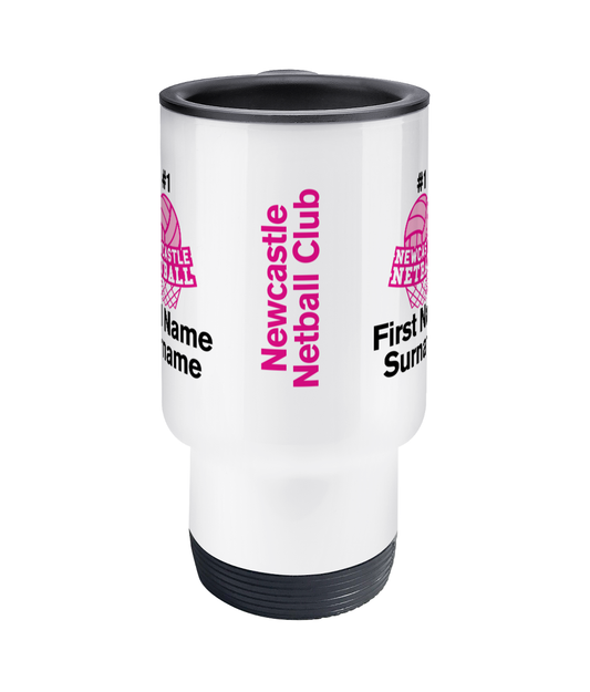 Personalised Newcastle Netball Club Travel Coffee Mug