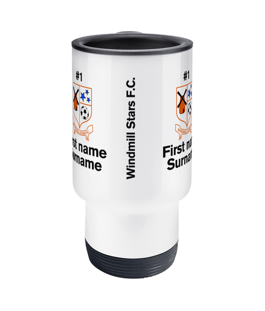 Personalised Windmill F.C. Travel Coffee Mug