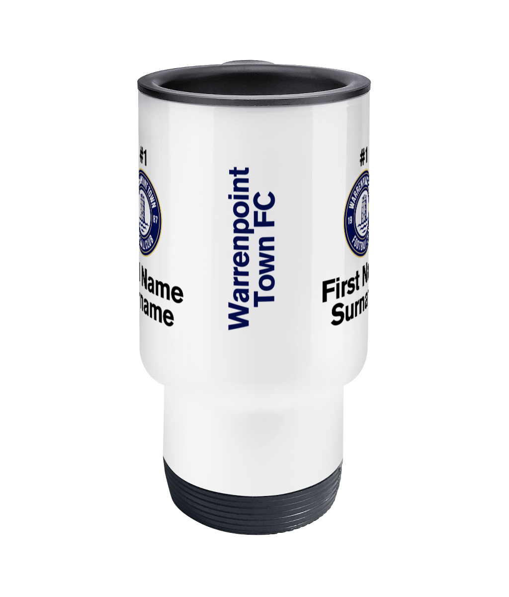Personalised Warrenpoint Town FC Travel Coffee Mug