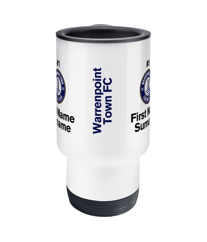 Personalised Warrenpoint Town FC Travel Coffee Mug