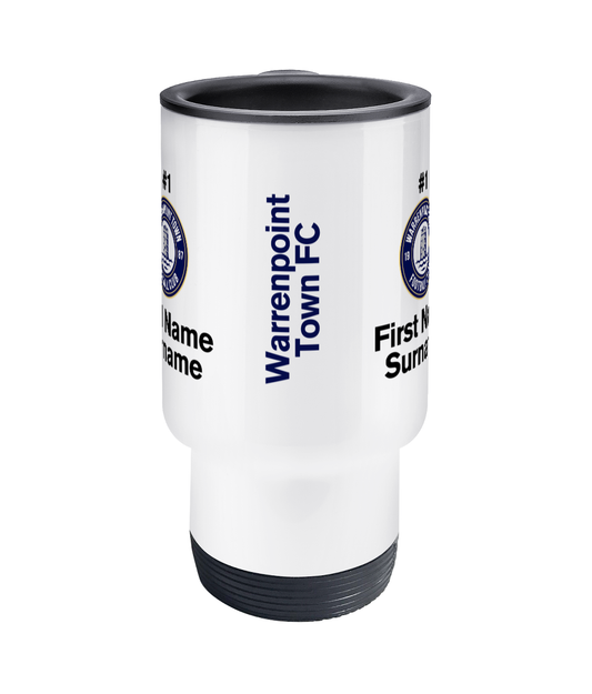 Personalised Warrenpoint Town FC Travel Coffee Mug