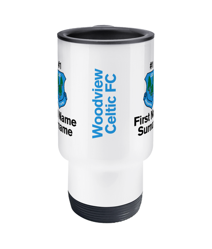 Personalised Woodview Celtic FC Travel Coffee Mug