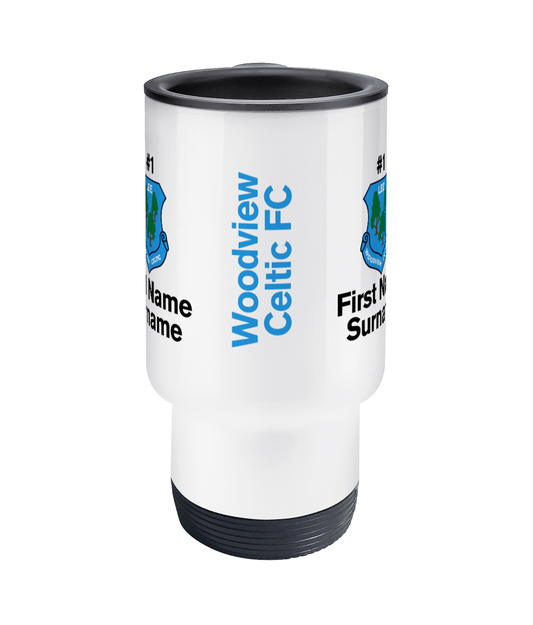 Personalised Woodview Celtic FC Travel Coffee Mug