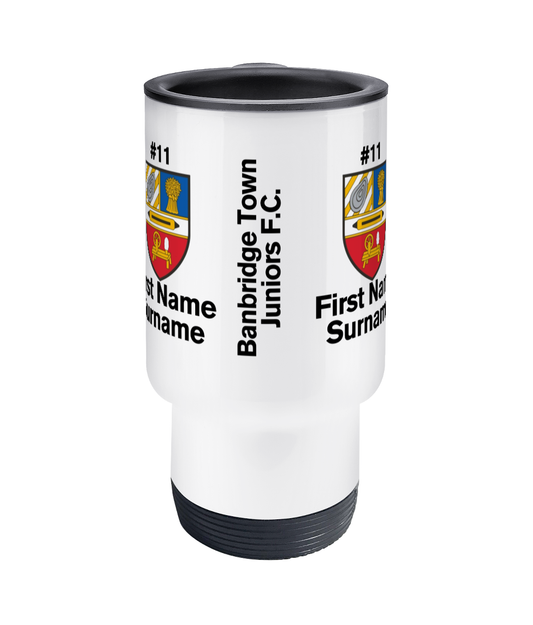 Personalised Banbridge Town Juniors F.C. Travel Coffee Mug