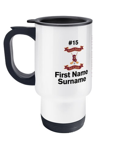 Personalised St. Patrick's Keady, Camogie Club Travel Coffee Mug