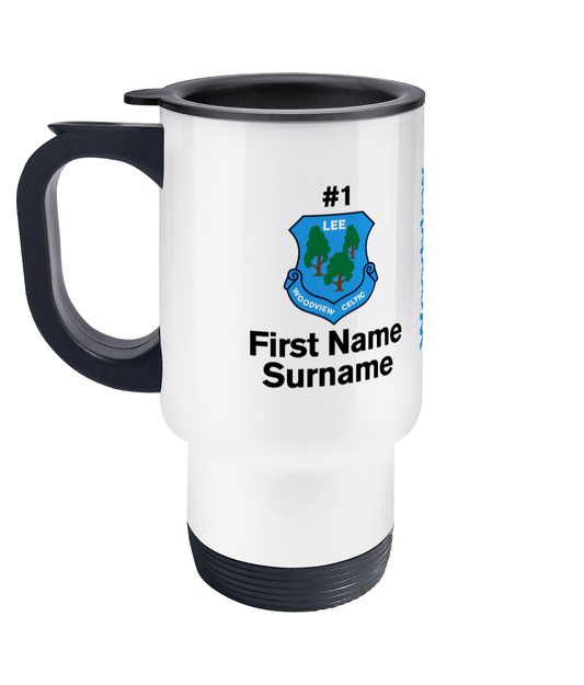 Personalised Woodview Celtic FC Travel Coffee Mug