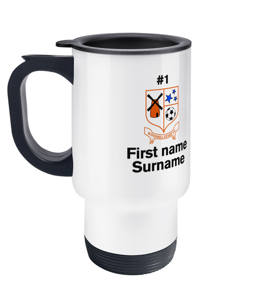 Personalised Windmill F.C. Travel Coffee Mug