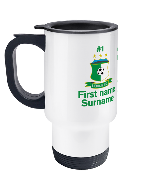Personalised Lisdrum F.C. Travel Coffee Mug