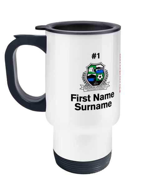 Personalised Dundrum United F.C. Travel Coffee Mug