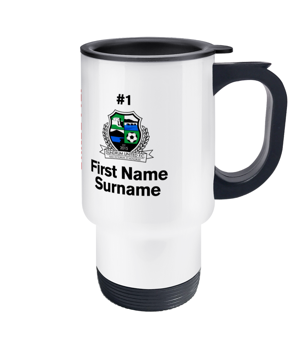 Personalised Dundrum United F.C. Travel Coffee Mug