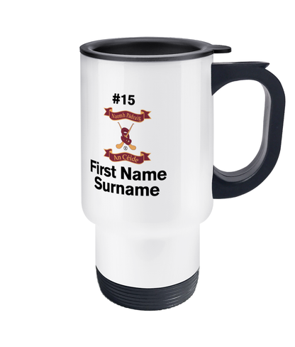 Personalised St. Patrick's Keady, Camogie Club Travel Coffee Mug