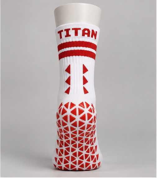 Dowdallshill G.F & A.C Grip Socks (White/Red)